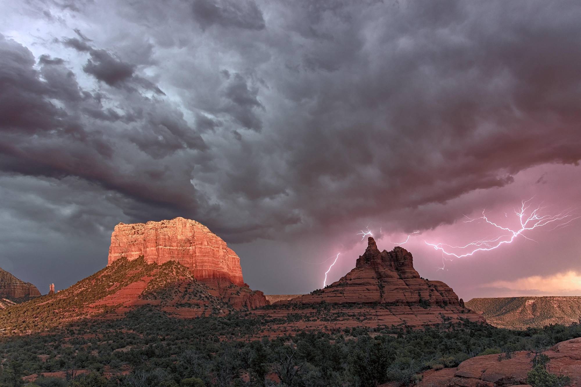 Lightning Over Bell Rock by Bill Belvin