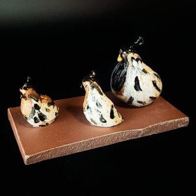 Adult Quail with Two Babies by Miro FitzGerald