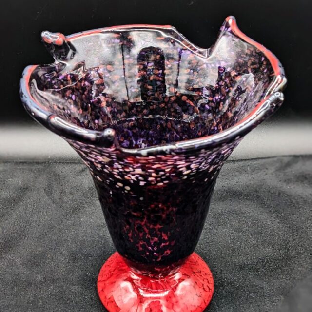 Footed Vase with Cut Top by George Averbeck