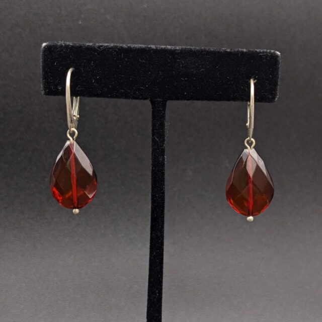 Baltic Amber and Sterling Silver Earrings by Joan Roberts