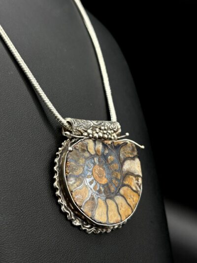Ammonite Fossil Necklace by Joan Roberts 4057n