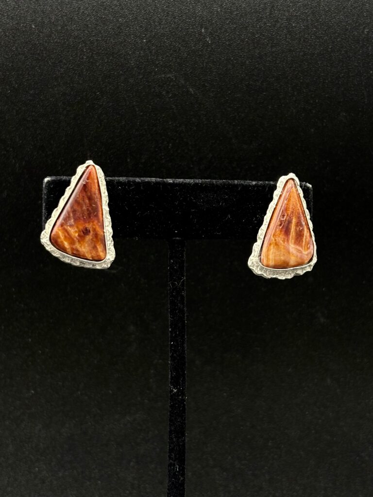 Fine Silver and Spiney Oyster Earrings by Joan Roberts 5011e