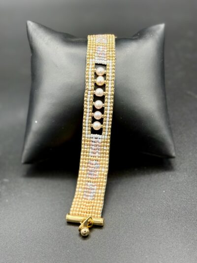 Gold with Pink Pearls by Nancy Leicht NanP10