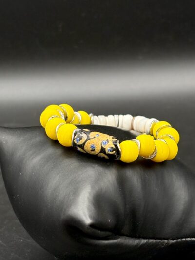 Yellow Stretch Bracelet by Smokey Cruz
