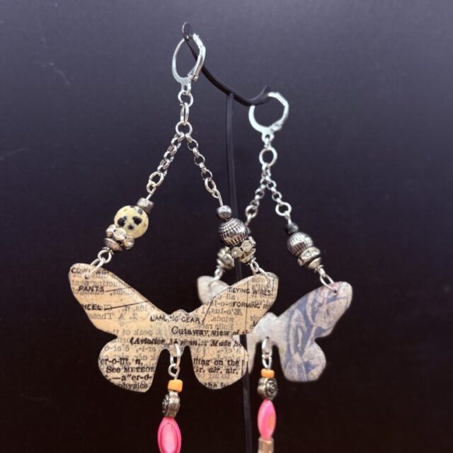 Cornflower Moth Earrings by Sharon Gilham SCS111E