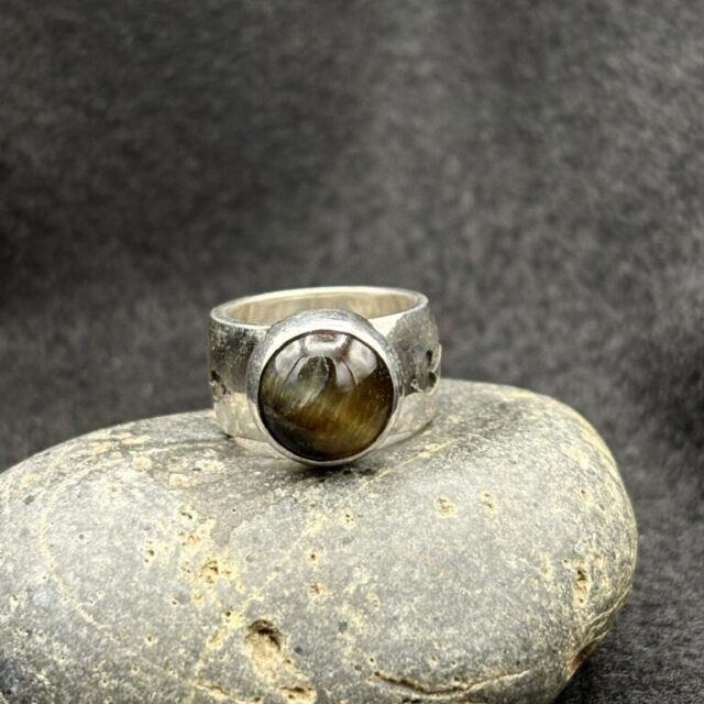 Tiger’s Eye Pinkie Ring by Kris Mills