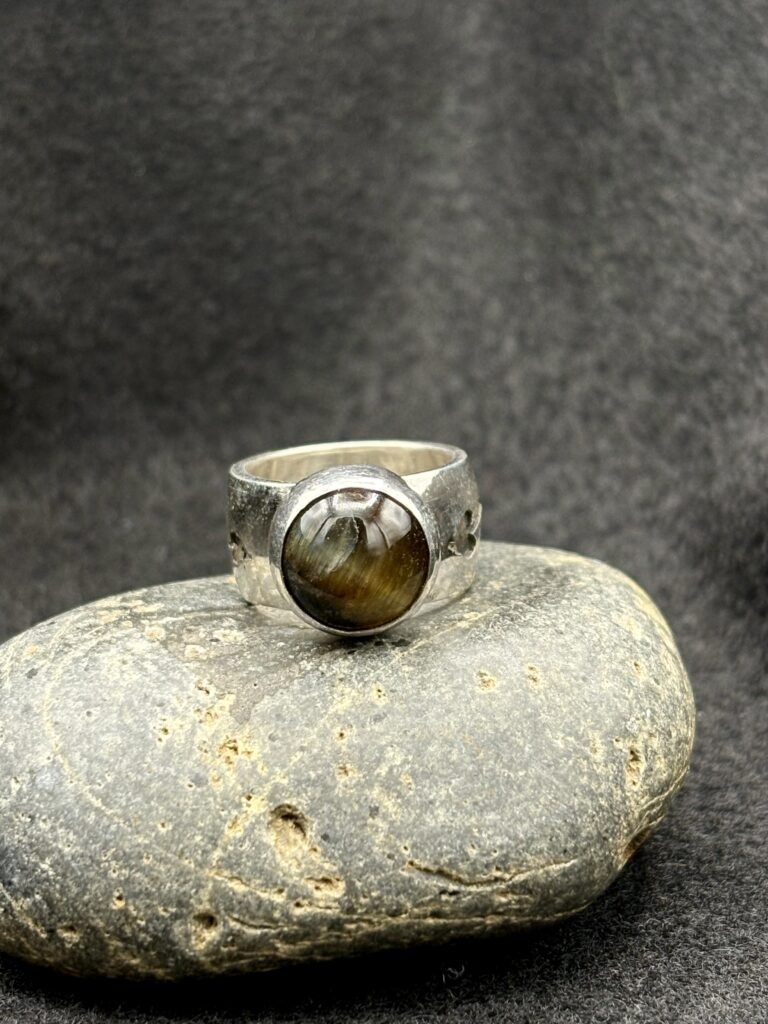 Tiger’s Eye Pinkie Ring by Kris Mills