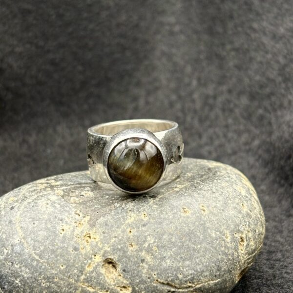 Tiger’s Eye Pinkie Ring by Kris Mills