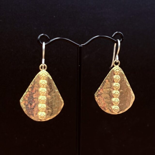Polished Bronze Shield Design Earrings by Tom Yazzie TYE-707
