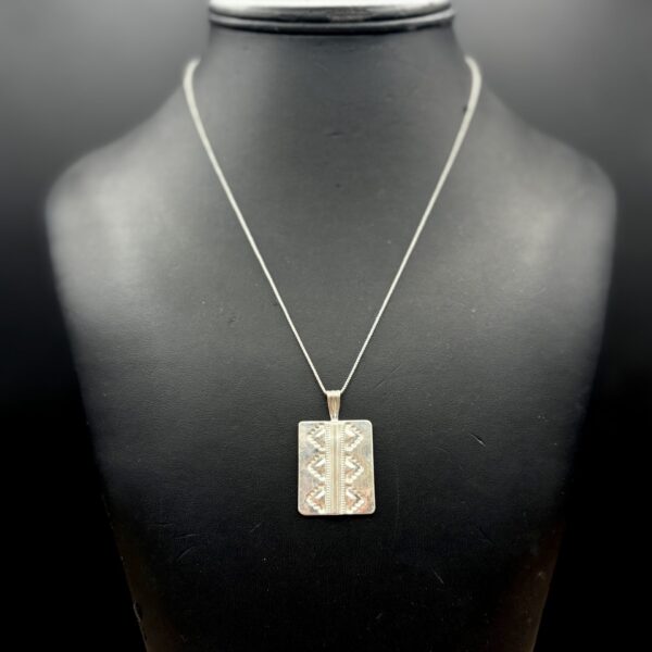 Sterling Silver Rug Design Pendant by Tom Yazzie TYP-582