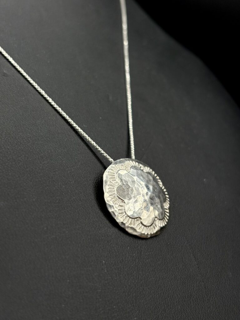 Sterling Silver Concho Pendant by Tom Yazzie TYP-616
