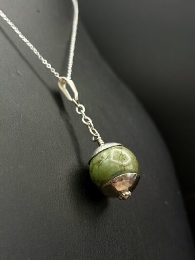 Turquoise and Sterling Pendant by Tom Yazzie TYP911