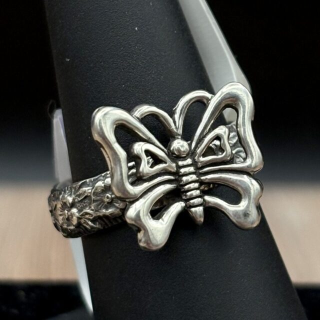 Sterling Silver Butterfly Ring by Tom Yazzie TYR784