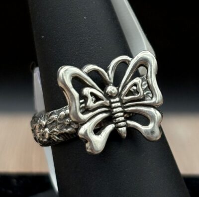 Sterling Silver Butterfly Ring by Tom Yazzie TYR784