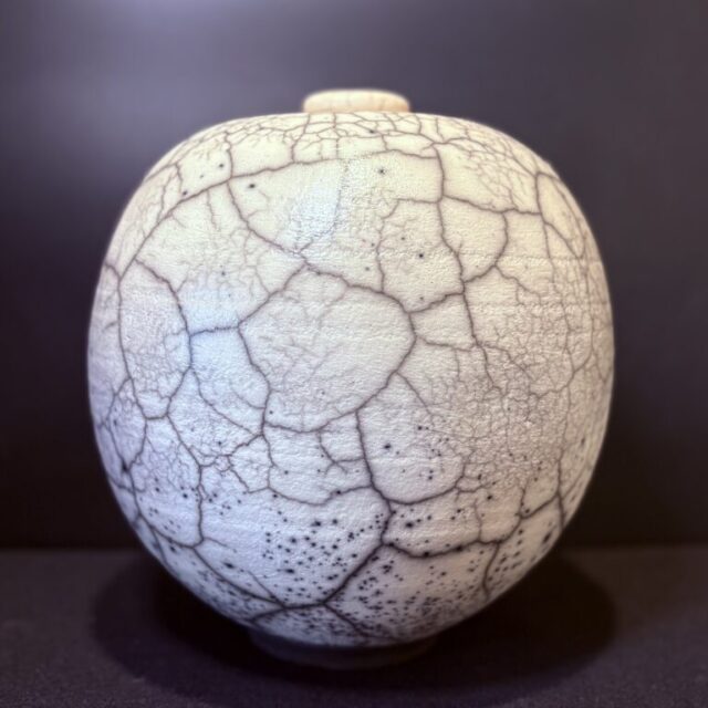 Large Lidded Naked Raku by Jeff Perkins