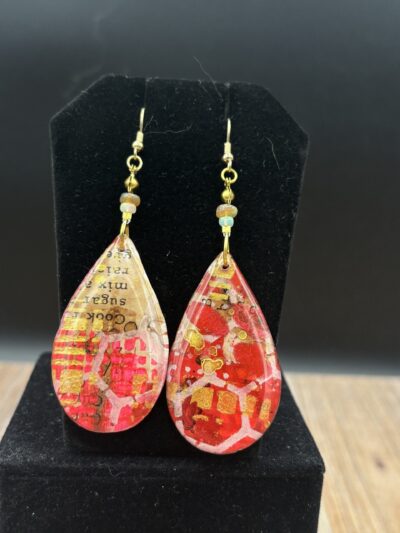 Ethiopian Opal Beads Red and Pink Tear Drop by Sharon Gilham SCS308E